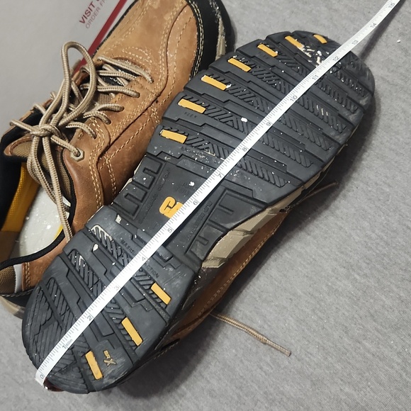 CATERPILLAR Men's Brown Leather Composite Toe Work Shoes Sneakers Low-Top Boots - Picture 16 of 17